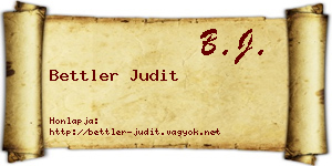 Bettler Judit névjegykártya